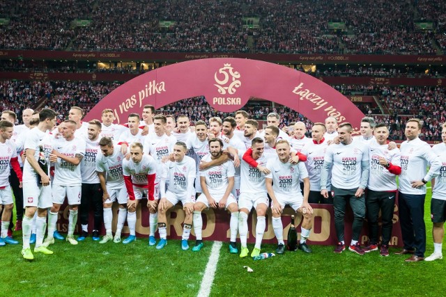 Piłkarska reprezentacja Polski po wywalczeniu awansu do finałów mistrzostw Europy 2020