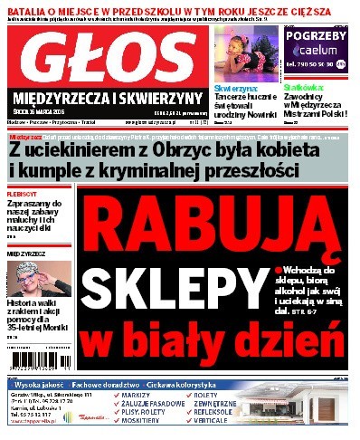 Tygodnik dostępny jest również w wersji internetowej na www.glosmiedzyrzecza.pl.