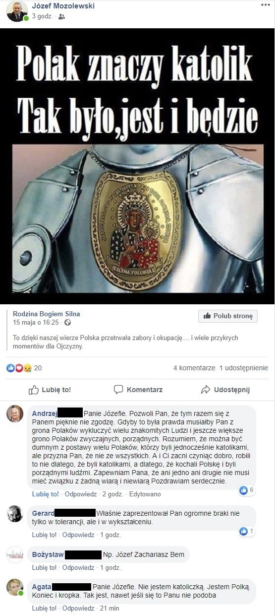 To ten post Józefa Mozolewskiego wywołał burzę. Po naszym...