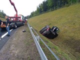 Wypadek na obwodnicy Słupska. BMW w rowie [ZDJĘCIA] 