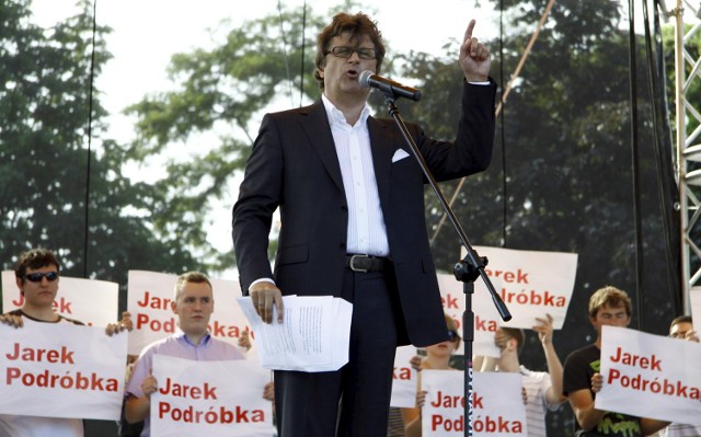 Janusz Palikot na happeningu w czerwcu 2010