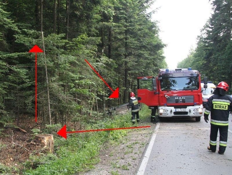 Nieprawdopodobny wypadek. Opel astra leciał 4 metry nad ziemią ścinając drzewa! Cud, że nikt nie zginął (zdjęcia) 
