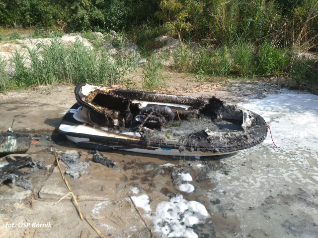 W piątek zapalił się skuter wodny w miejscowości Biernatki (gmina Kórnik). Poparzona została jedna osoba.