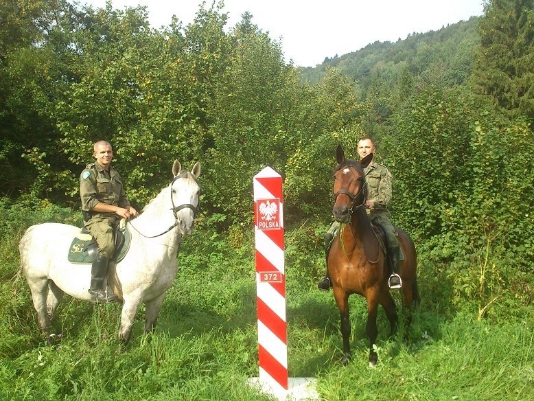 W skład grupy jeźdźców konnych Bieszczadzkiego Oddziału SG...