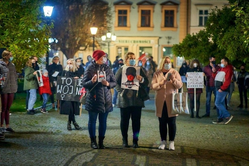 Protest kobiet w Kluczborku, 24 października 2020.