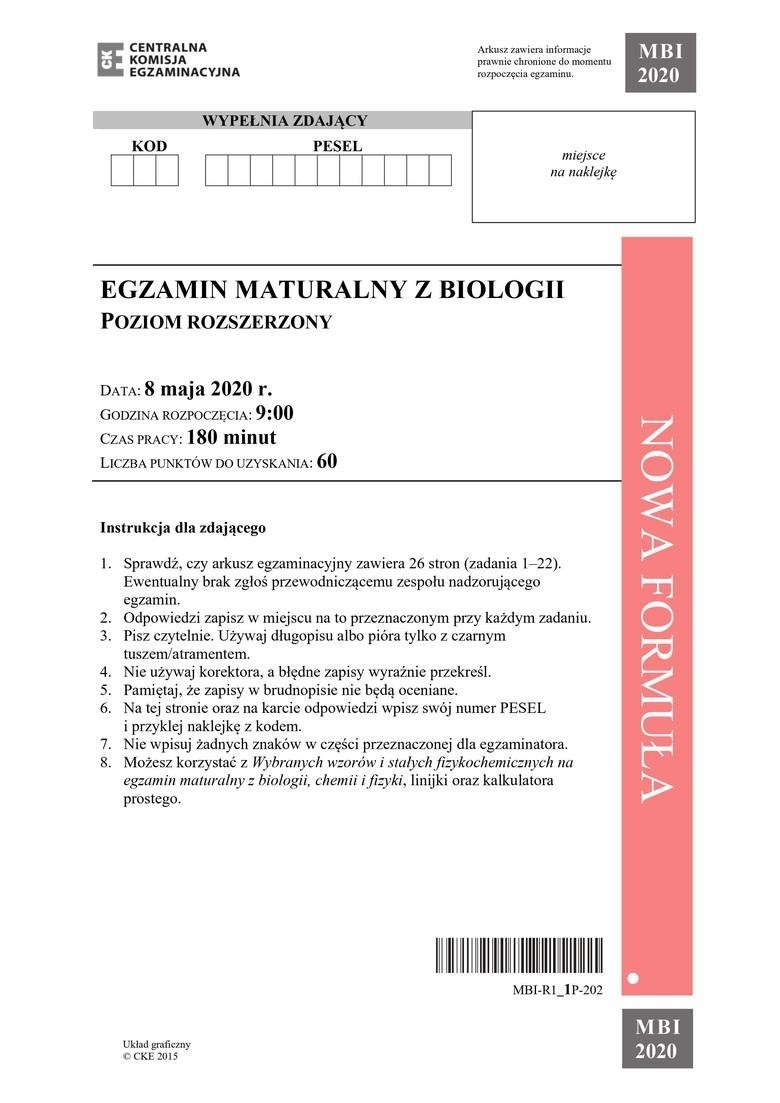 Matura BIOLOGIA. Jakie zadania pojawiły się na zeszłorocznej maturze z biologii? [ARKUSZE] 19.05.2021