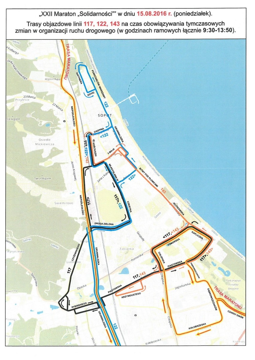 Energa Maraton Solidarności 2016. Zmiany w organizacji ruchu 15 sierpnia [ROZKŁAD, ZAMKNIĘTE ULICE]