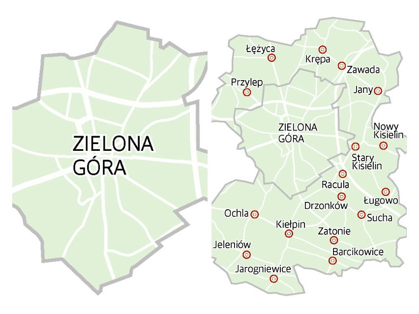 Zielona Gora Polaczyla Sie Z Gmina Mamy Szoste Najwieksze Miasto W Polsce Mapa Gazeta Lubuska
