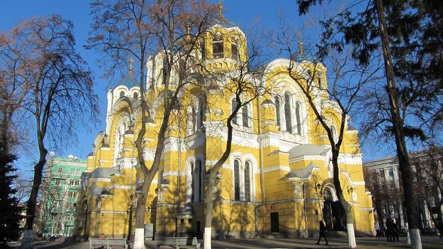 Sobór św. Włodzimierza w Kijowie jest w centrum miasta. Czy przetrwa wojnę?