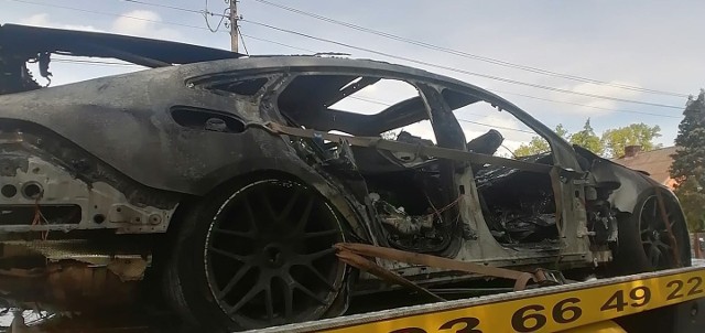 Pożar samochodu osobowego w Lyskach.
