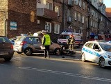 Groźny wypadek motocyklisty w Siemianowicach Śląskich. Motocyklista jest ranny