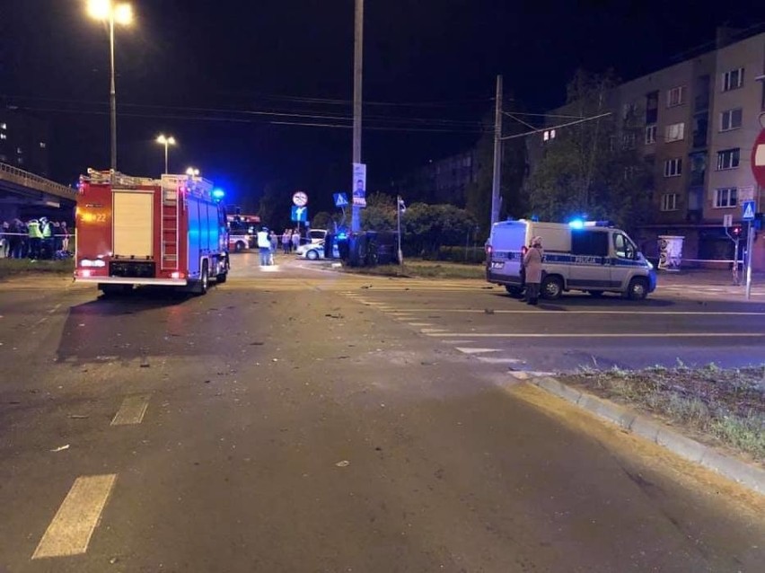 Wypadek motocyklisty koło estakady w Częstochowie 7.05.2019.