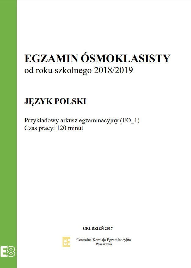 Próbny egzamin ósmoklasisty Operon: JĘZYK POLSKI 2018. Arkusze, odpowiedzi, pytania [27.11.2018]