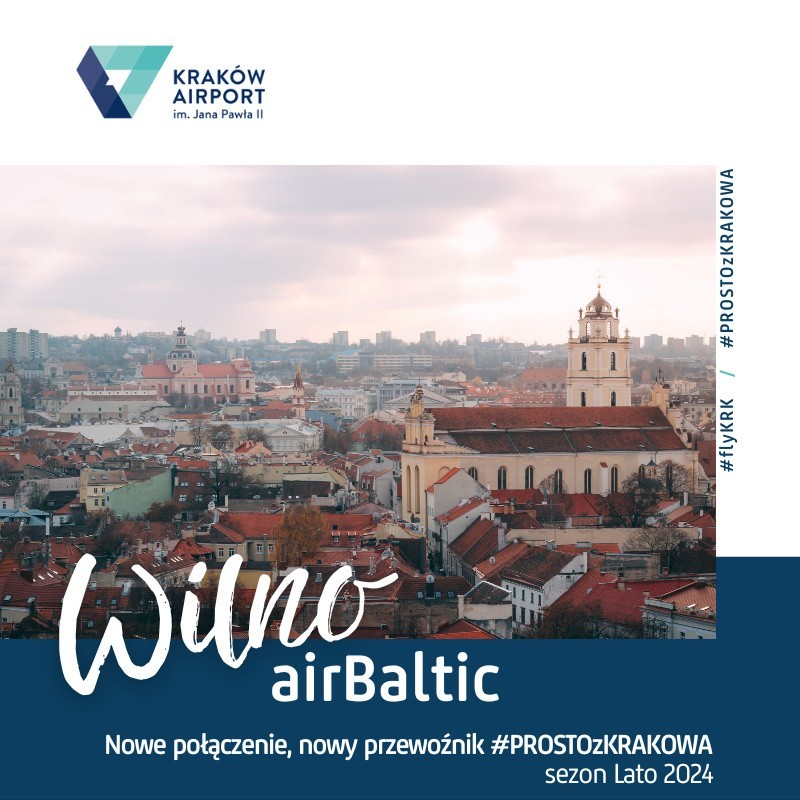 Od 3 maja Air Baltic uruchomią połączenie z krakowskiego lotniska do Wilna