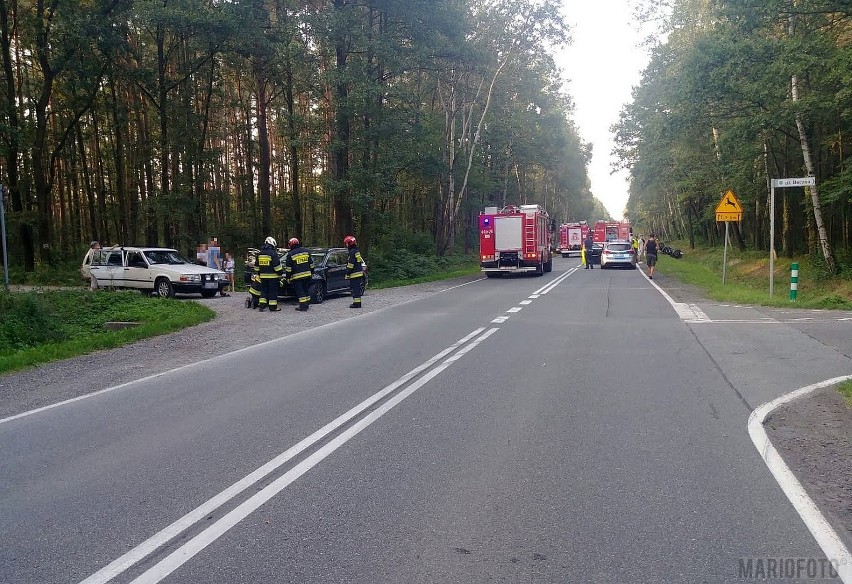 Wypadek na krajowej 45 pod Krapkowicami. Samochód osobowy zderzył się z motocyklem