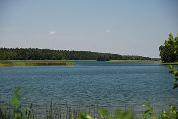 Jezioro Serwy leży około 15 kilometrów na północny wschód od...