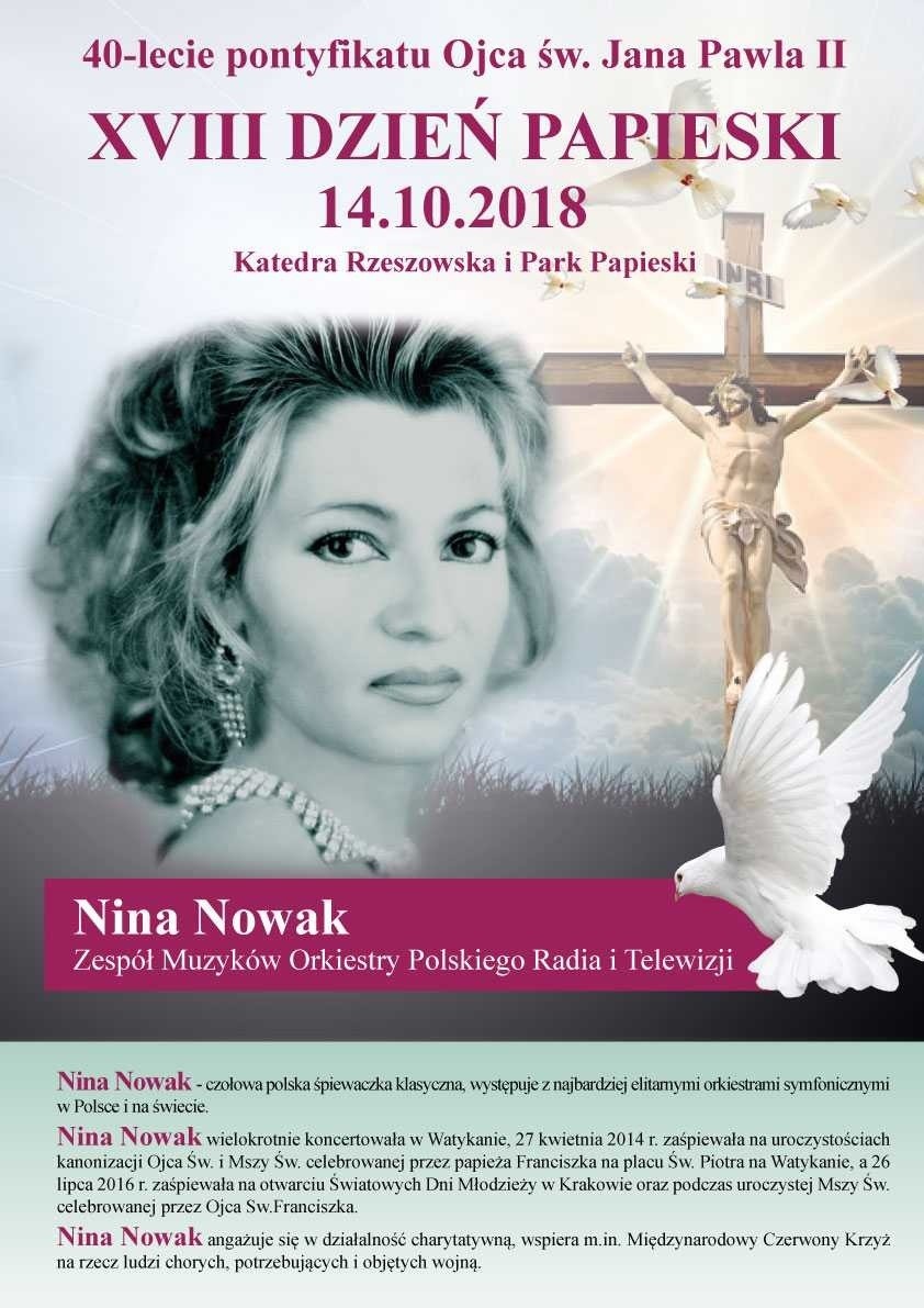 Nina Nowak -  światowej sławy śpiewaczka zaśpiewa na 40. rocznicę pontyfikatu Ojca Św. Jana Pawła II