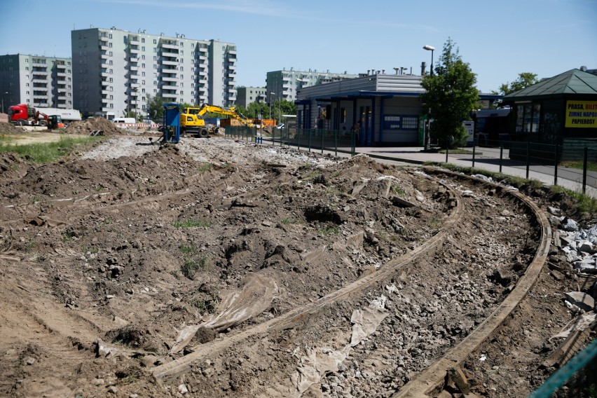 Kraków. Zniknęła pętla tramwajowa na Krowodrzy Górce. Teren został rozkopany ZDJĘCIA