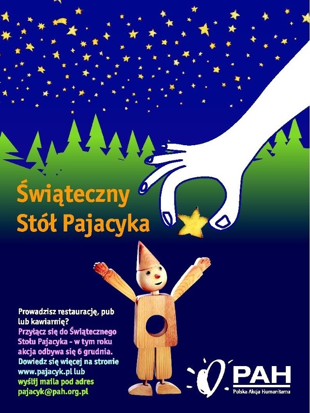 Świąteczny Stół Pajacyka to pomysł, który prowadzi Polska Akcja Humanitarna