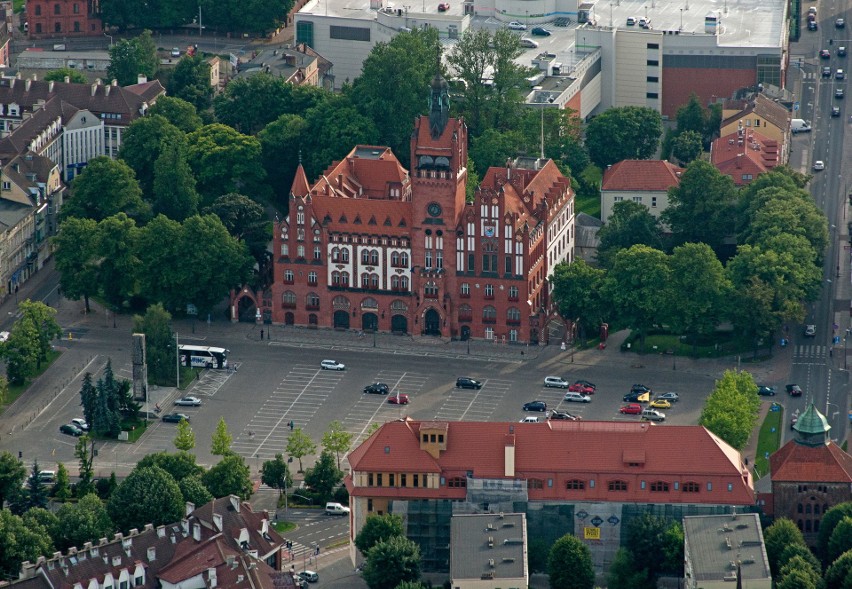 Niesamowite zdjęcia Słupska z lotu ptaka. Tak wyglądał...