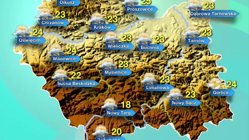 Prognoza pogody dla Małopolski, 12 września