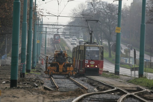 Remont torowiska na trasie Katowice - Chorzów