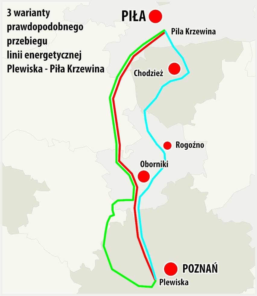 Linia energetyczna Plewiska - Piła. Już iskrzy, choć słupy nie stoją