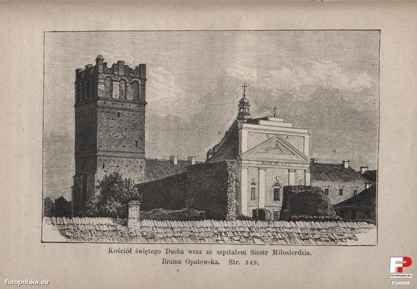 1879 , Brama Opatowska, kościół św. Ducha i szpital (obecnie...