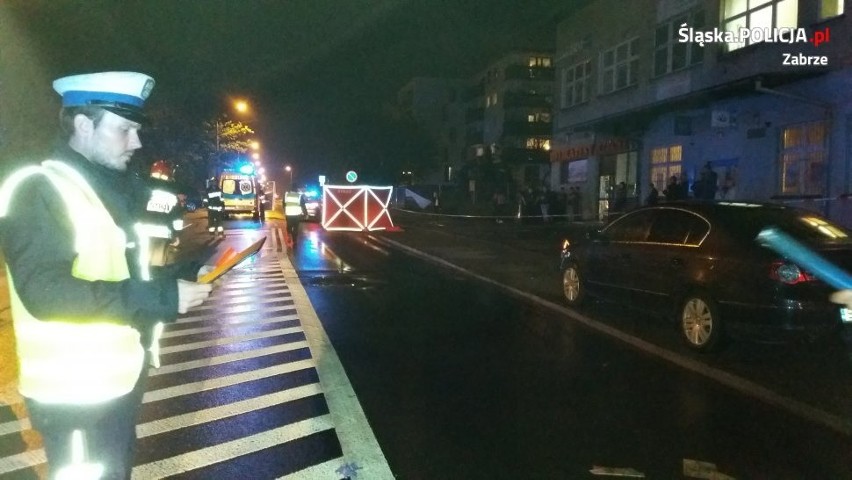 Śmiertelny wypadek w Zabrzu na ul. Franciszkańskiej ZDJĘCIA Kierowca mercedesa potrącił pieszego