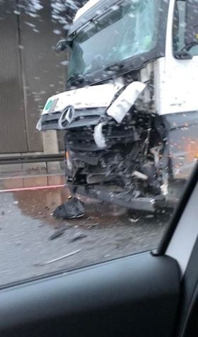 Wypadek na Autostradowej Obwodnicy Wrocławia 24.01.2022