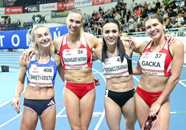 Trzy z tych pań tworzą sztafetę 4x400 metrów na halowych mistrzostwach świata w Glasgow - Justyna Święty-Ersetic, Marika Popowicz-Drapała i Kinga Gacka 