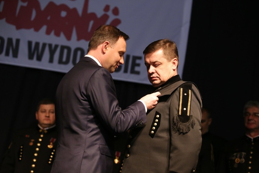 Prezydent Duda w Jaworznie u górników na karczmie piwnej