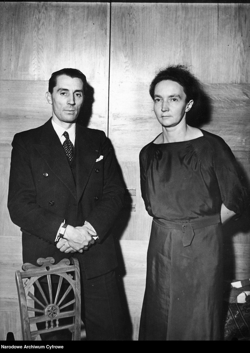 Irène Joliot-Curie wraz z mężem