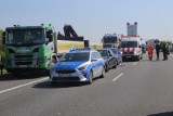 Wypadek na Autostradowej Obwodnicy Wrocławia. Kierowcy stoją w ogromnym korku