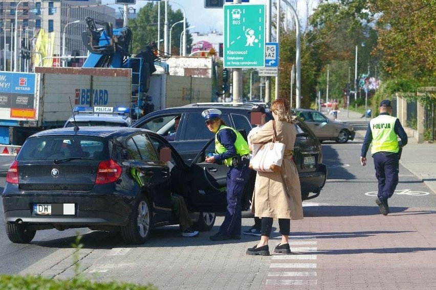 Wypadek na ul. Krakowskiej we Wrocławiu