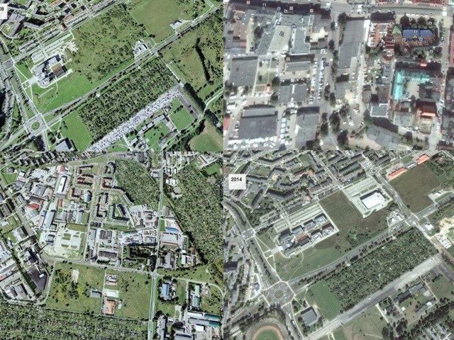 Prezentujemy zdjęcia satelitarne google earth na których widać jak zmieniał się Koszalin na przestrzeni lat. Zobacz także: Budowa aquaparku