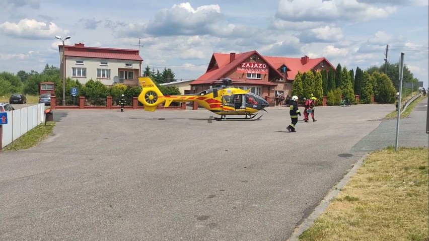 Wypadek motocyklisty w Szczekocinach. Lądował LPR.