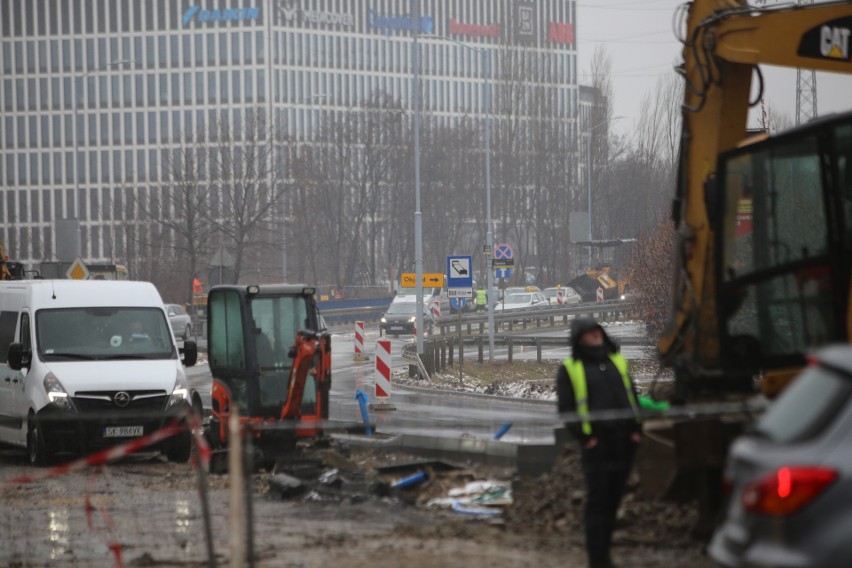 W Katowicach trwa przebudowa skrzyżowania ul. Gliwickiej i Grundmanna