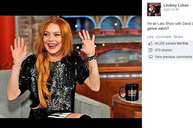 Lindsay Lohan (fot. screen z Facebook.com)