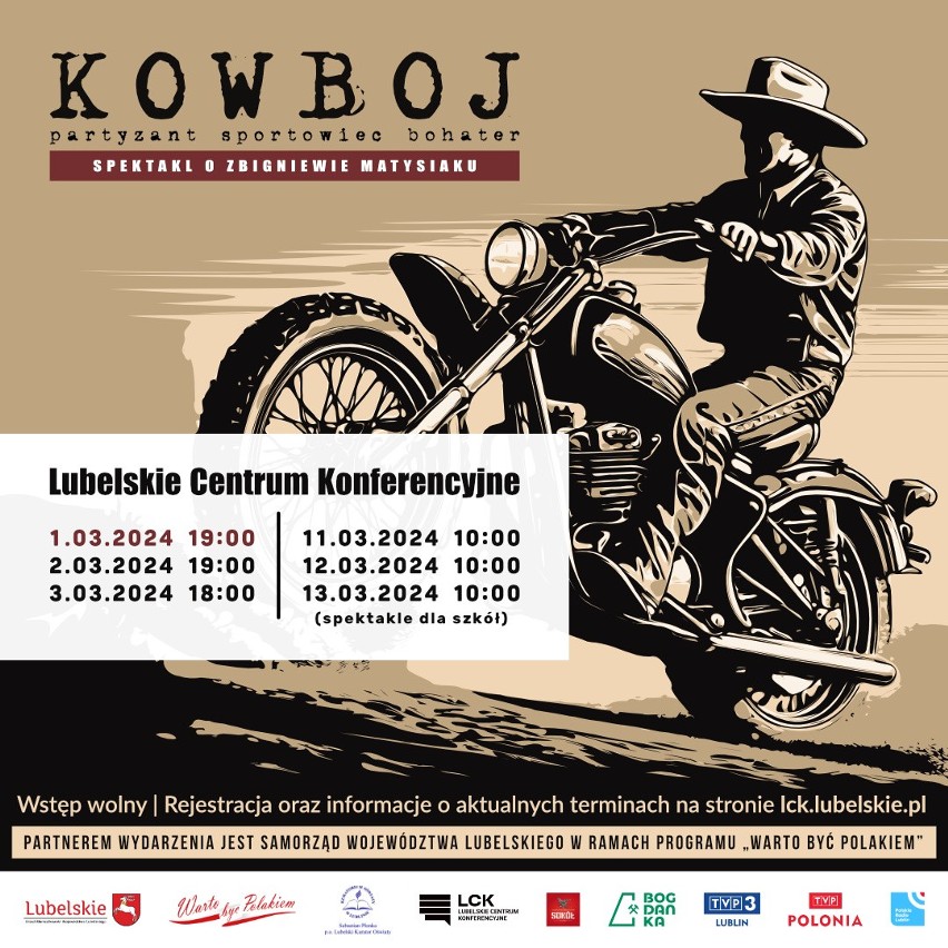"Kowboj" - spektakl o Zbigniewie Matysiaku w Lubelskim Centrum Konferencyjnym