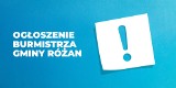 Ogłoszenie Burmistrza Gminy Różan                              