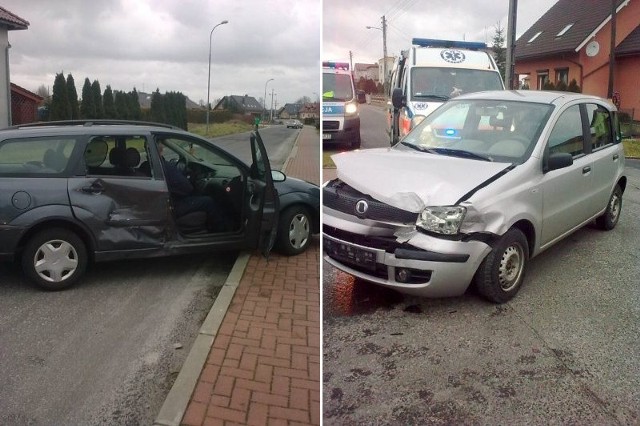 W Czarnowąsach ford focus zderzył się z fiatem pandą.