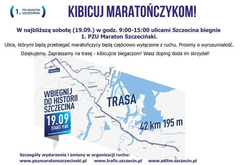 1. PZU Maraton Szczeciński. Zmiany w organizacji ruchu