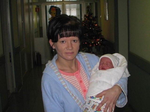 Monika Sawera z synem, swoim pierwszym dzieckiem
