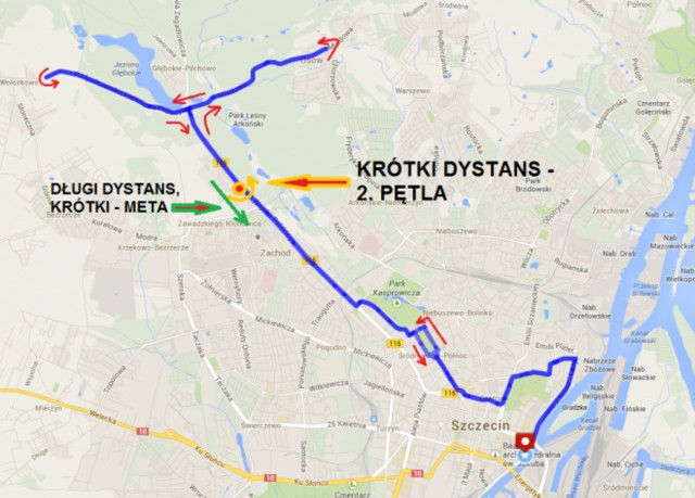 Jedna pętla trasy kolarskiej liczy 30km, zatem na dystansie długim do pokonania będą 3 pełne pętle,natomiast na dystansie krótkim jedna pełna pętla oraz druga skrócona o połowę. Nawrót dystansu krótkiego na drugą pętlę znajduje się na Alei Wojska Polskiego. Po drugiej pętli na dystansie krótkim przy nawrocie należy kierować się prosto, w kierunku mety.Etap rowerowy rozpoczyna się w strefie zmian na Nabrzeżu Wieleckim, by szybko przedostać się na szerokie asfaltowe ulice Miasta.Trasa rowerowa początkowo jest całkowicie płaska i niezwykle szybka, lecz na 11 km uczestników czeka 1,5 km stromy podjazd na ulicy Miodowej. Na trasie zlokalizowane są 2 punkty żywieniowe co 15 km.