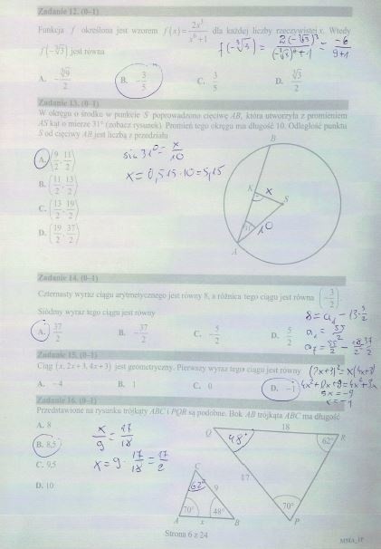 Matura 2016: Matematyka. Mamy poprawne odpowiedzi z matematyki. MATURA Z MATEMATYKI ROZWIĄZANIA