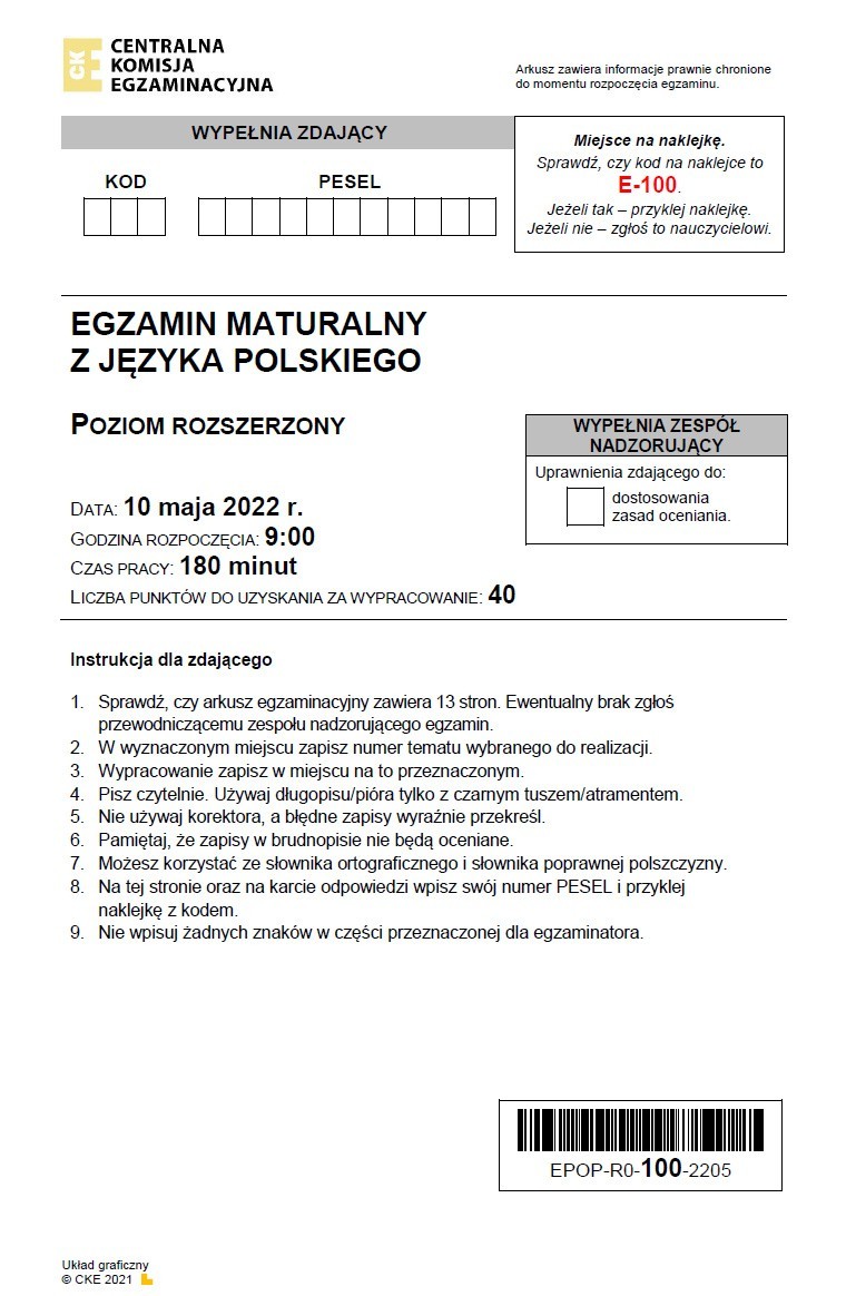 Matura rozszerzona z języka polskiego za nami. Jakie wypracowania mieli do napisania maturzyści? Jak im poszło? Arkusz egzaminacyjny