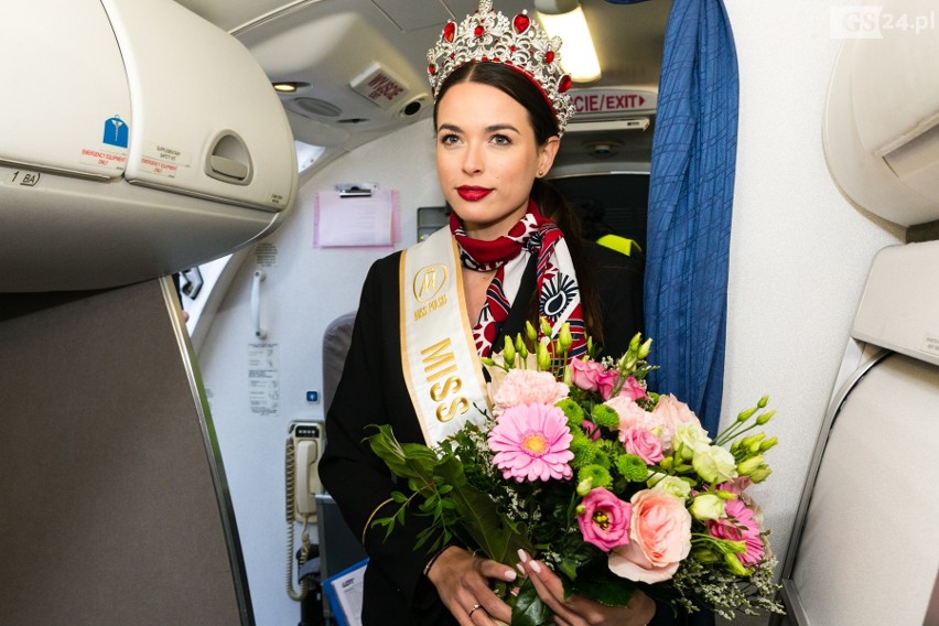 Miss Polski 2018 - Olga Buława ze Świnoujścia - na lotnisku w Goleniowie [ZDJĘCIA]