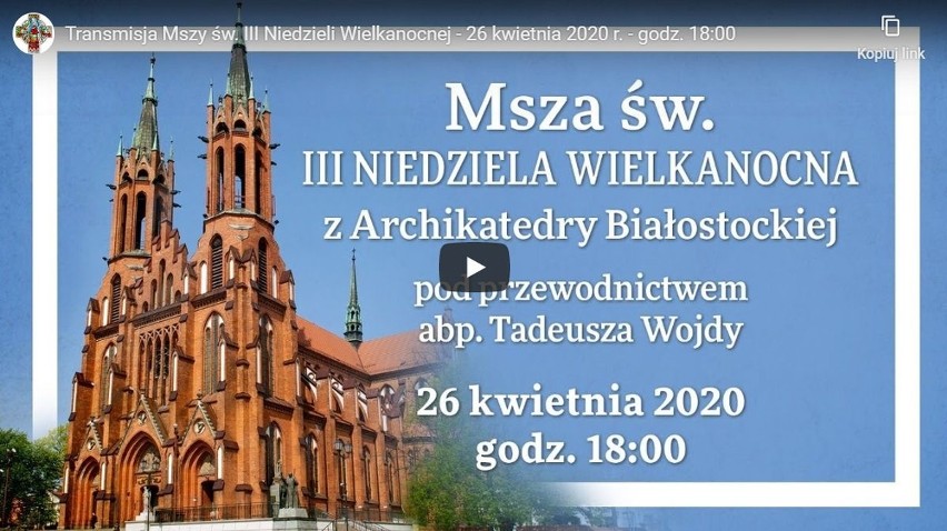 Msza święta online. Transmisja w telewizji i internecie....