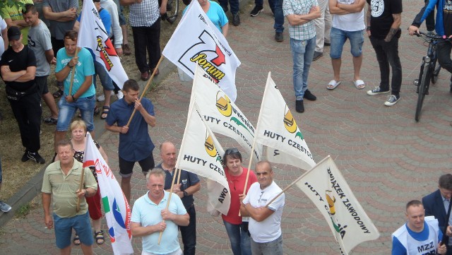 Częstochowa. Protest związkowców w Hucie Czestochowa